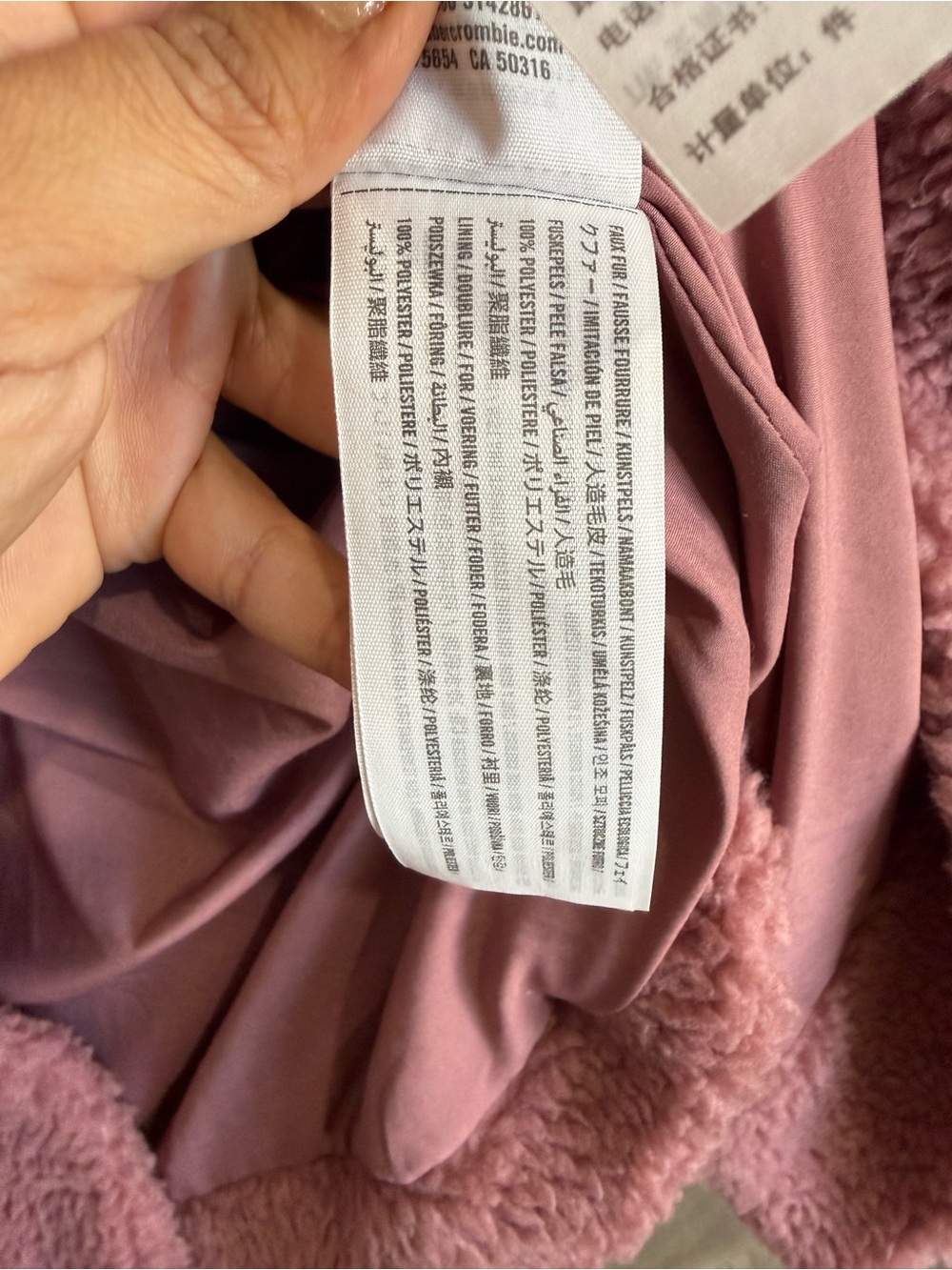 ABERCROMBIE & FITCH PINK TEDDY SHERPA COAT XS FAUX FUR QUIET LUXURY WINTER - Picture 8 of 12